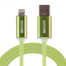 Кабель WIIIX CBL710-U8-10G светящийся USB-8pin зеленый 1м